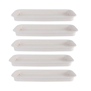 Magideal - 5 Uds Platillos Para Plantas Bandejas Para Plantas Maceta Bandejas Para Flores Bandeja De Drenaje Para Balcón Alféizar De Ventana Jardín Interior Y Ex Blanco