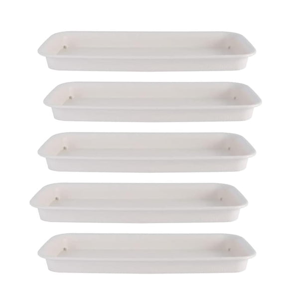 5 Uds Platillos para Plantas Bandejas para Plantas Maceta Bandejas para Flores Bandeja de Drenaje para Balcón Alféizar de Ventana Jardín Interior Y Ex Blanco
