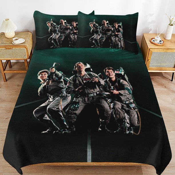 x646 Ghostbusters Bed Duvet Cover Microfiber Bedding Sets 3D Printed Lightweight 3 Piece Comforter Sets, 1 Duvet Cover And 2 Pillow Shams for Kids Boys Girls 90"x90" jn646