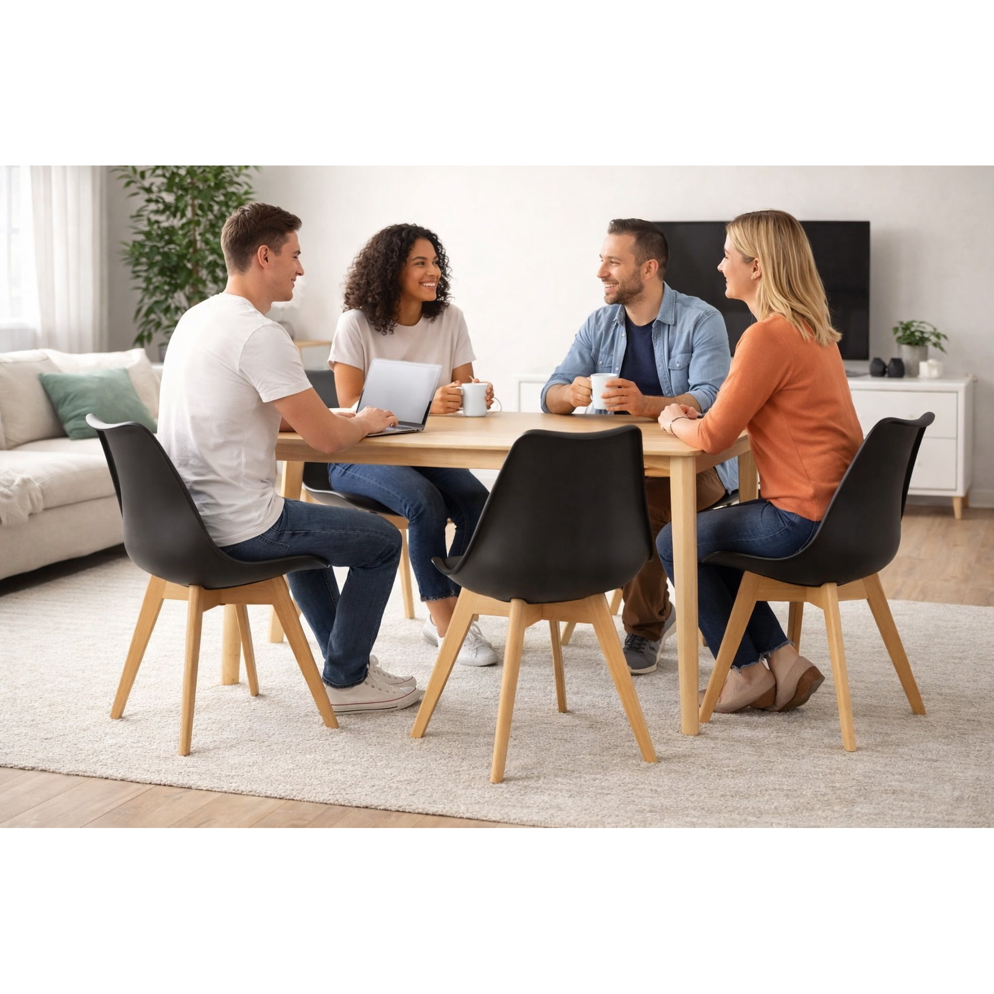 Vitelio - Pack De 4 Silla Eames Tulip Negro