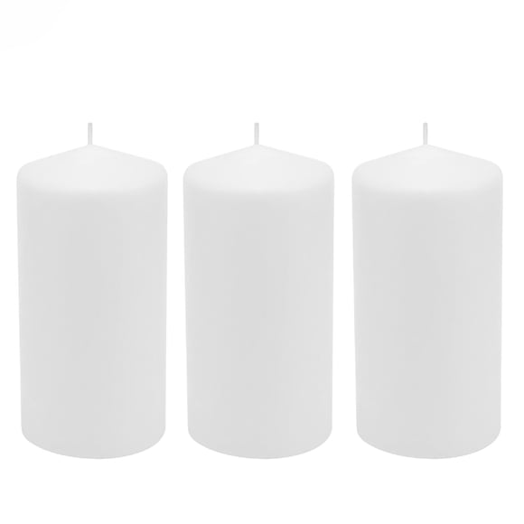 Pillar Candles Stonebriar, paquete de 3 unidades, 7,6 x 15 cm, 65 h, color blanco