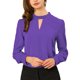 thumbnail image 1 of Blusa con Cuello de Pie y Botón de Ojal Plisado para Mujer INSPIRE CHIC M Púrpura, 1 of 7