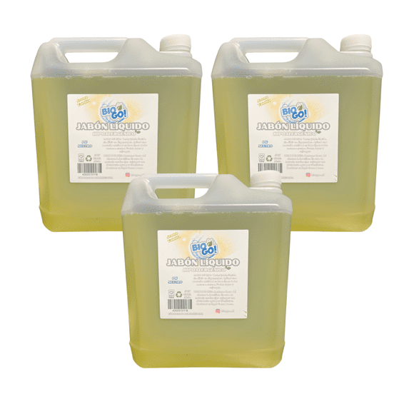 Jabon Liquido Para Manos Neutro Glicerina Bio Go Vainilla 5 Litros Eco 3 Unidades