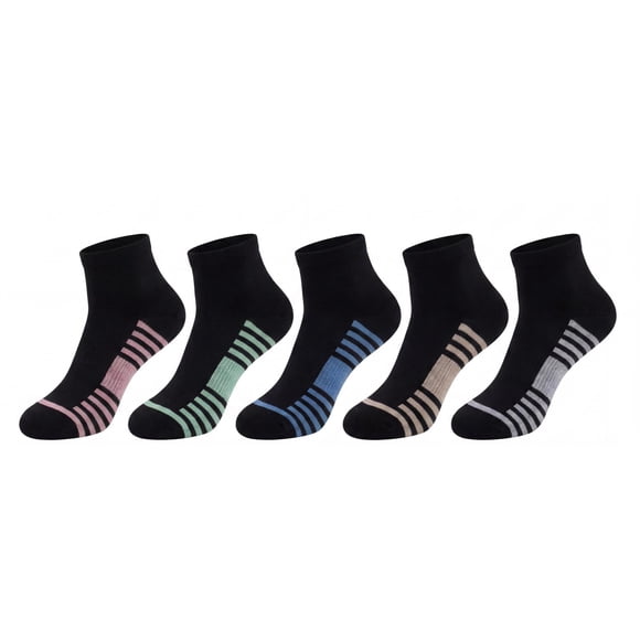 Calcetines Mujer Deportivo Quarter Negro X10 35-39