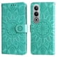 thumbnail image 2 of Funda tipo cartera FOXDOCK para OnePlus Nord CE 4 , diseño girasol en relieve, cuero PU, cierre magnético, soporte y tarjetero, 2 of 5