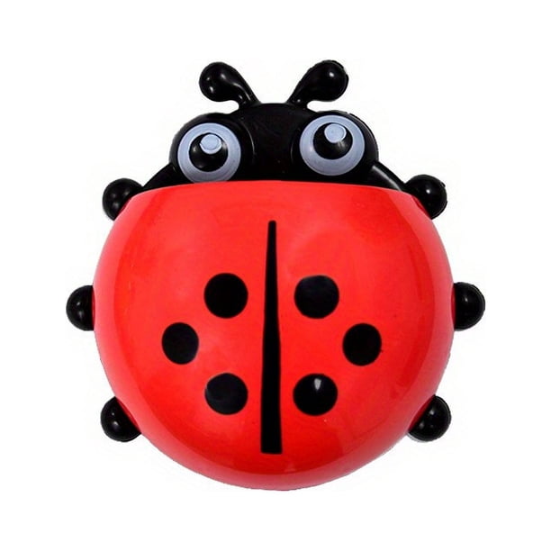 1pc Creative Ladybug Toothbrush Holder - Powerful Suction Cup Toothbrush Box and Toothpaste Holder - Removable Wall Hanging Shelf for Bathroom Organization