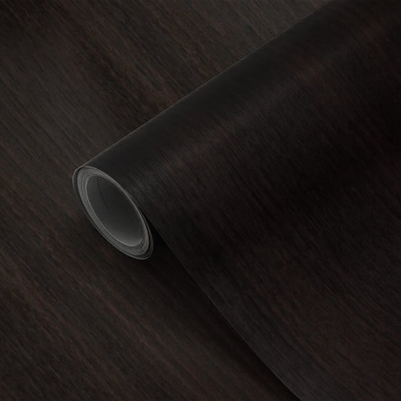 Papel adhesivo Seonta color nogal marrón oscuro 40,6 x 300 cm impermeable