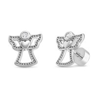 Tiana Joyas - Aro De Angel De La Guarda Con Circones Transparentes De Plata 925