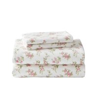 Juego De Sábanas Laura Ashley Flannel Audrey Pink Queen