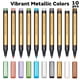thumbnail image 2 of Juego de rotuladores Dyvicl Metallic, 10 unidades, punta mediana, metalizados, 2 of 6