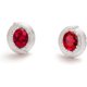 thumbnail image 2 of Aretes de Paraiba Azul Simulada de Forma Ovalada / Rubí Creado para Mujer con Acabado Cepillado Aretes de Plata Esterlina 925 Aretes de Botón de Diamante Simulado con CZ para Mujer, 2 of 5