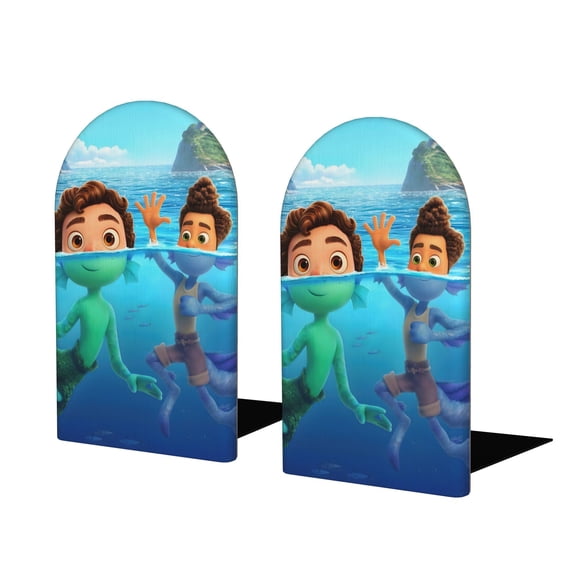 Luca Sujetalibros decorativos temáticos, tope para estantería con base antideslizante, uso dual para hogar y oficina - 2 piezas
