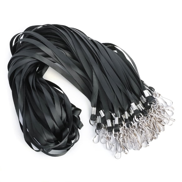 Lanyards LOCONHA, paquete de 50 unidades, color negro, para tarjetas de identificación de 45,7 cm co