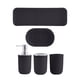 thumbnail image 1 of Juego de accesorios de baño de plástico, taza para la boca, bandeja para necesidades, jabonera, botella de loción, artículos de baño modernos, decorac , negro NegroB, 1 of 5