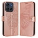 thumbnail image 2 of Funda cartera mariposa para Motorola Moto G56 con soporte y ranuras para tarjetas Oro rosa, 2 of 5