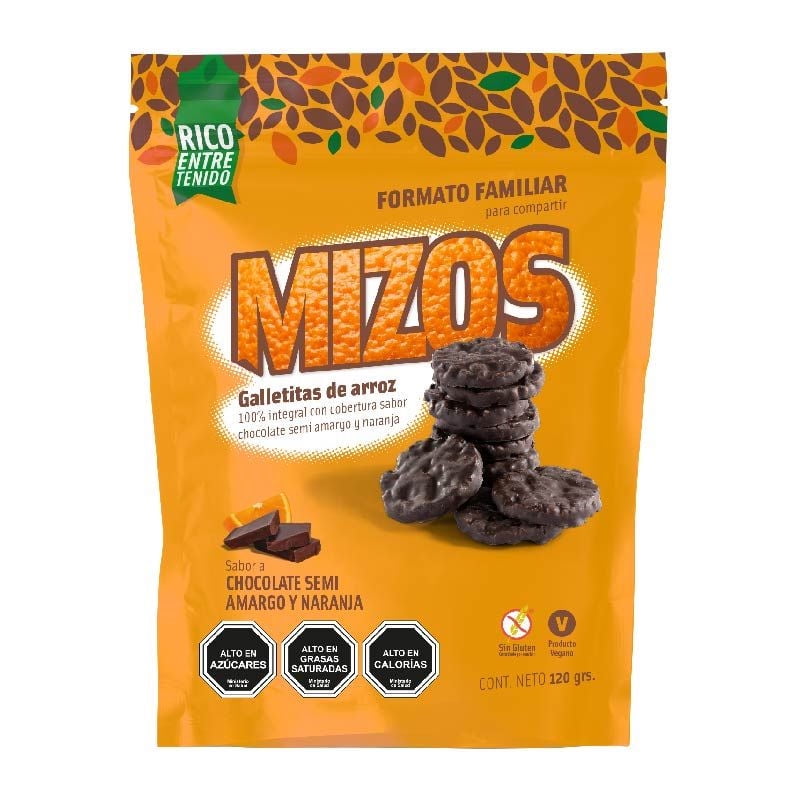 Galletas De Arroz Chocolate-naranja Formato Familiar 150 g Mizos