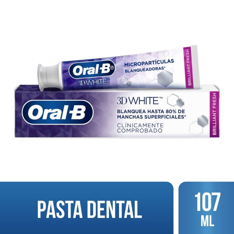 Pasta De Dientes 3d White Brilliant Fresh Anticaries Con Flúor 107 ml Oral-B