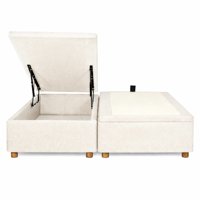 Ethan Desing - Base Baul 2 Plazas Onyx Con Sistema Hidráulico - Crudo