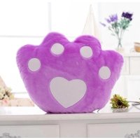 Lelumania - Cojín Luminoso Morado De Felpa Con Forma De Huella