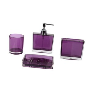 Bothyi - Dispensador De Loción Para Cepillo De Dientes, Soporte Para Decoración De Baño, Encimera De Tocador, Color Morado, 4 Uds.
