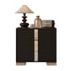 thumbnail image 2 of Elegant Nightstand with Metal Foot, Mirrored Bedside Table with 2 Drawers for Bedroom, Living Room, Black, 2 of 3