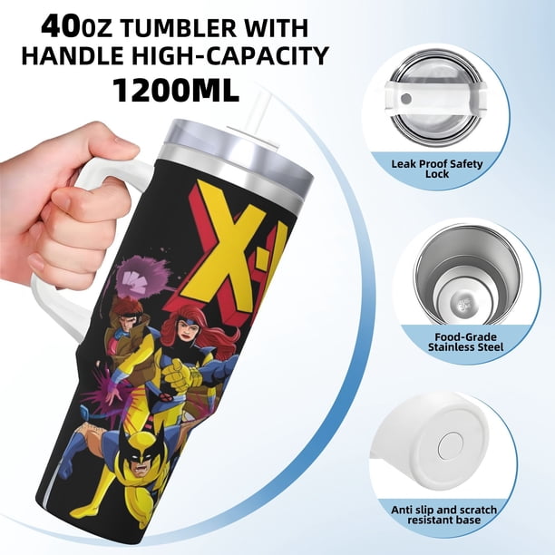 X-Men '97 Vaso aislado de acero inoxidable con asa, diseño