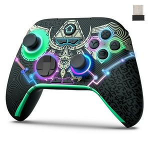 Genérico - Mando Inalámbrico Bluetooth Para Pc Y Switch: Compatible Con Steam, Android Eios, Incluye Adaptador Inalámbrico Usb, Iluminación Rgb Y Joysticks Y Gatillos De Efecto Hall.-Negro