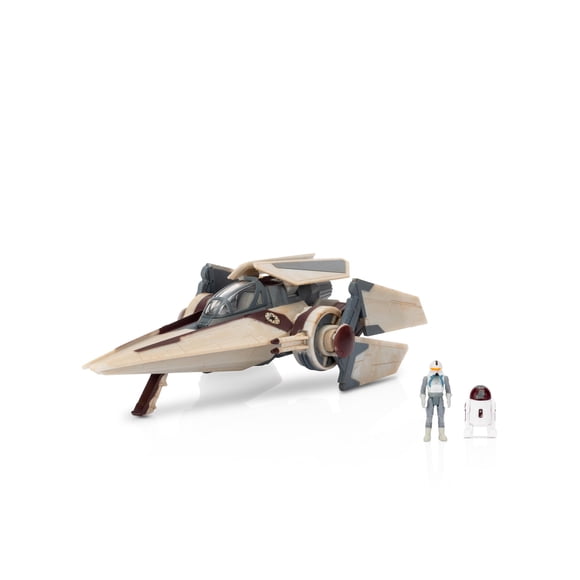 STAR WARS Micro Galaxy Squadron V-Wing Starfighter (Edición Armada), vehículo de 3 pulgadas con alas