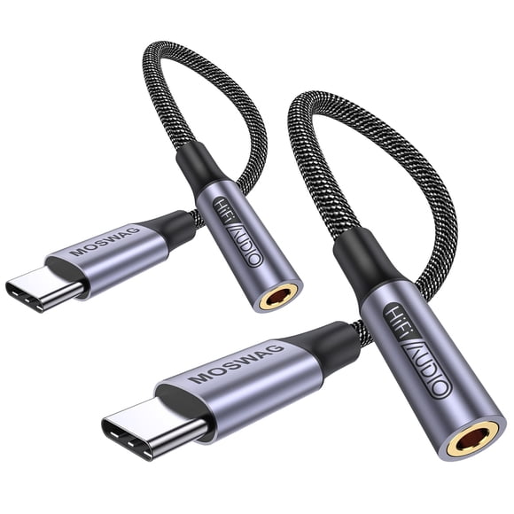Adaptador USB‑C a conector de 3,5 mm MOSWAG de 12 cm Hi‑Fi