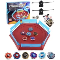 Set De Batalla Toy Bey Battling Top Stadium Blade Aibreay Con 6 Peonzas De Metal Fusion, 2 Lanzadores, 1 Arena Para Niños Y Niños A Partir De 6