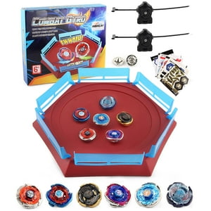 Set De Batalla Toy Bey Battling Top Stadium Blade Aibreay Con 6 Peonzas De Metal Fusion, 2 Lanzadores, 1 Arena Para Niños Y Niños A Partir De 6