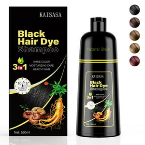 Champú Colorante Para El Cabello Kaisasa Black 3 En 1, 500 Ml, Para Mujeres Y Hombres