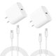 thumbnail image 1 of Cargador USB‑C YYDBS 20 W (2 unidades) + Cable de 6 ft (1,8 m), 1 of 7
