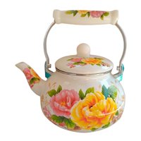 Magideal - Hervidor De Té Esmaltado, Hervidor De Agua, Calentador De Agua Y Leche Con Tapa, Cafetera Multifuncional De 2,5 L Para Agua Fría, Cocina, Café Casero Estilo C