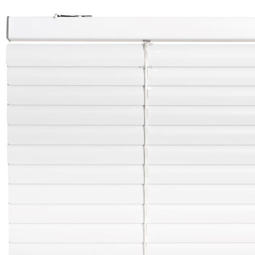 Persiana de Aluminio color Blanco, Alto Ajustable máximo de 230 cm x Ancho a Elección para Sala, Living, Oficina o Escritorio (145 cm de Ancho x 230 cm de Alto)