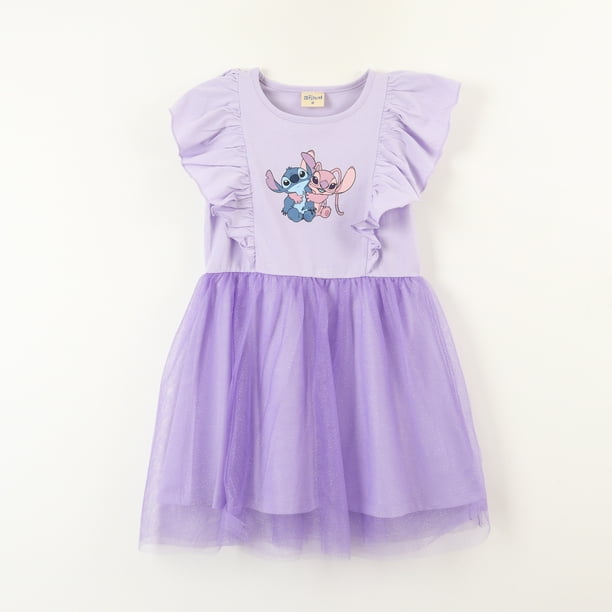 Vestido Niña Tull Lilo & Stitch Angel Hug Morado Disney