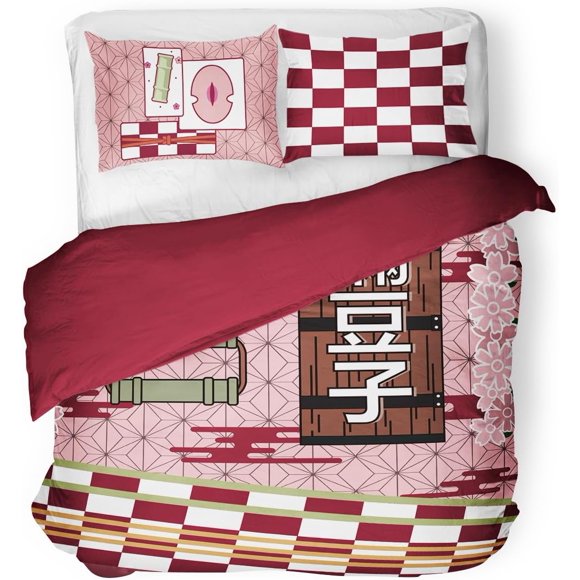 Anime- Bedding -Set 3-Piece -1 Duvet Cover 2 -Pillowcases -Ultra -Soft Breathable -3D Print-ted Comfo-rter Cover Teen Cartoon Qu-ilt Cover with 2 Pillowcases