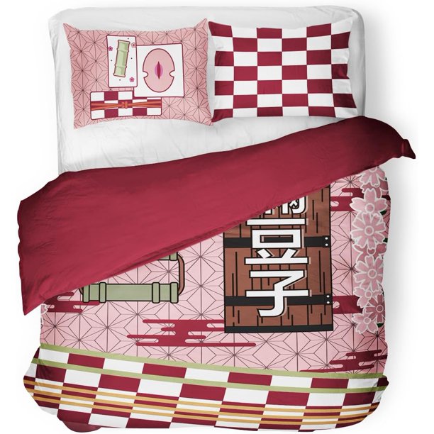 Anime- Bedding -Set 3-Piece -1 Duvet Cover 2 -Pillowcases -Ultra -Soft Breathable -3D Print-ted Comfo-rter Cover Teen Cartoon Qu-ilt Cover with 2 Pillowcases