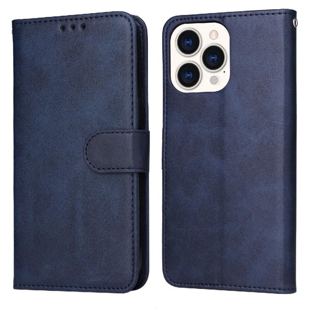 Funda Billetera para iPhone 14 Pro Max con Porta Tarjetas y Soporte Ajustable Azul
