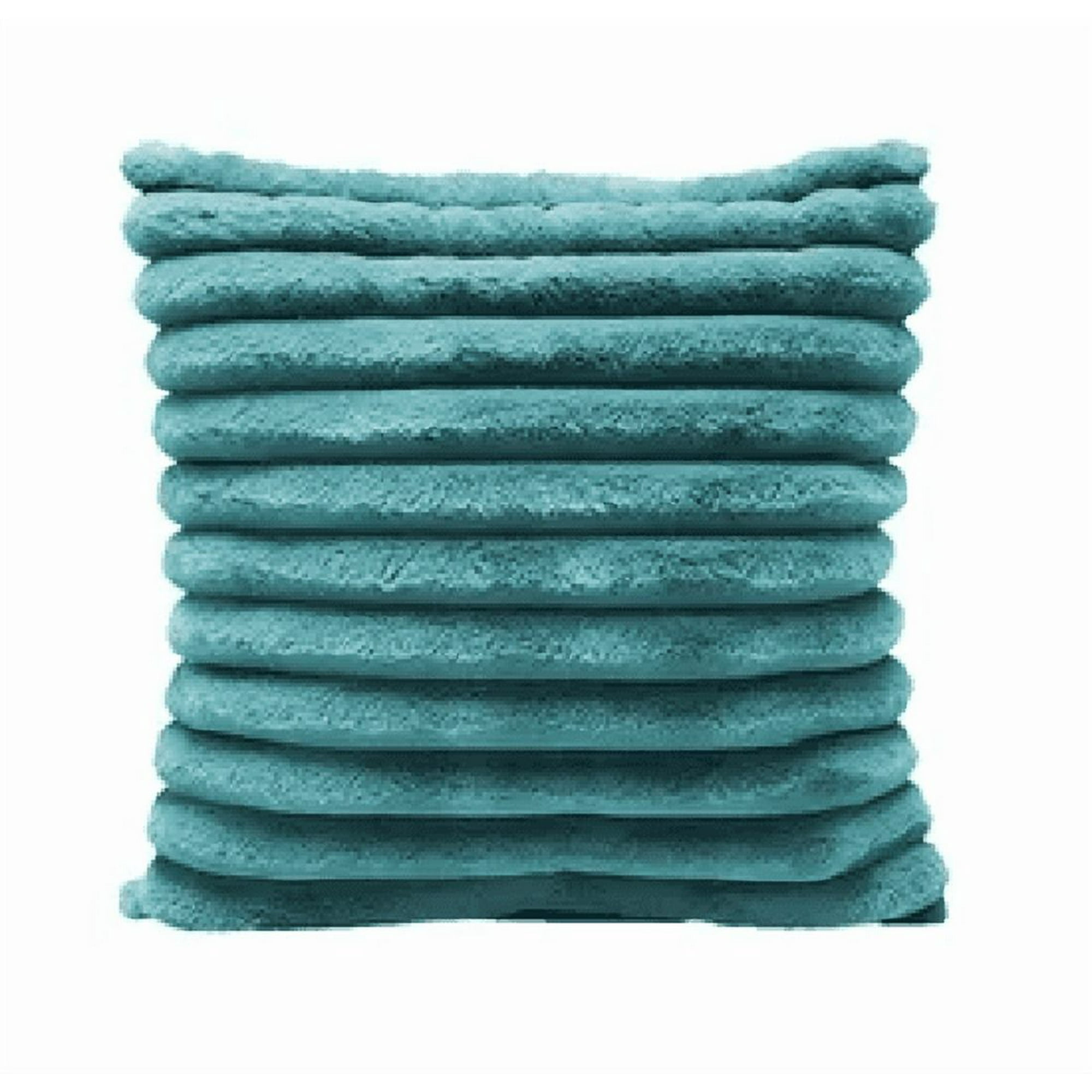 Genérico - Pack 2 Fundas De Cojín Super Suave Líneas Decoración 43x43 Cm Color Turquesa