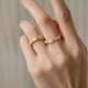 thumbnail image 4 of Anillos de Boda Delicados de Oro para Mujer con Acabado Cepillado Anillos de Plata Esterlina S925 Corte Redondo Anillo Blanco/dorado Anillos de Eternidad con Circonia Cúbica Anillos de Promesa para, 4 of 7
