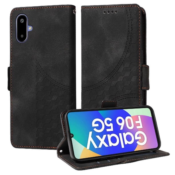 Carcasa FOXDOCK Samsung Galaxy F06 5G de cuero PU, diseño acolchado clásico, protección contra caídas y rayones
