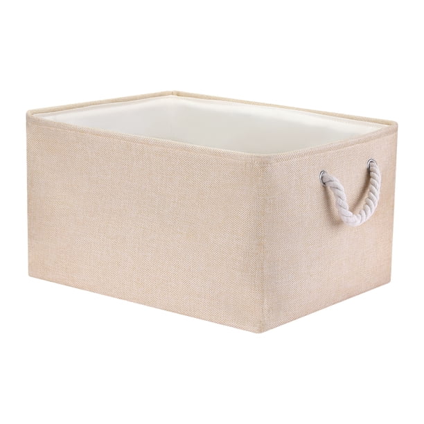 REGALWOVEN Cubo de Almacenamiento, Caja de Tela con Asas para Armario, 1 Cesta de Almacenamiento para Organizar Ropa Libros Blanco 19.7*15.7*12in
