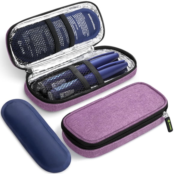 Estuche refrigerante para plumas de insulina AUVON para viaje con 2 paquetes de hielo de 90 g