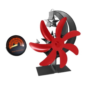 Magideal - Accesorios De Ventilador De Estufa De Leña Multipropósito Aleación De Aluminio Durable Gadget Repuestos Decoración Silenciosa Ventilador De Chimenea Rojo