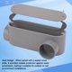 thumbnail image 3 of Cuerpo de conduit CKVIHAV de PVC gris de 2 pulgadas tipo LL con tapa, 3 of 7