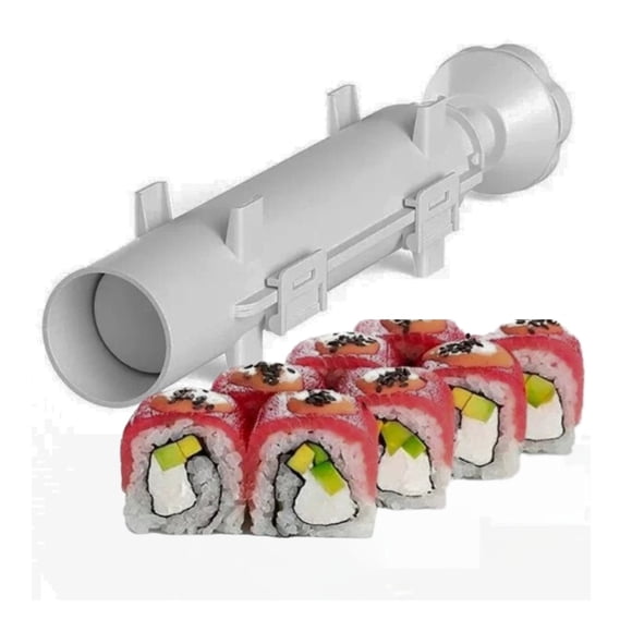 MOLDE SUSHI MAKI TIPO BAZOOKA ROLLER PLASTICO BLANCO APTO ALIMENTOS FACIL USO COCINA CASERA