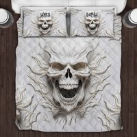 Milsleep - Precioso Esqueleto Blanco - Juego De Edredón Personalizado Calavera
