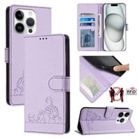 Funda Tipo Cartera Foxdock Para Iphone 14 Pro Con Soporte, Ranuras, Rfid, Diseño De Gato