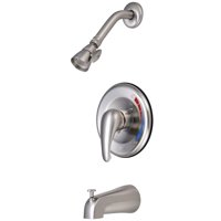 Grifo Kingston Brass Chatham Para Bañera Y Ducha Con Una Sola Manija, Níquel Cepillado